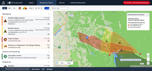 An example of the mapping developed